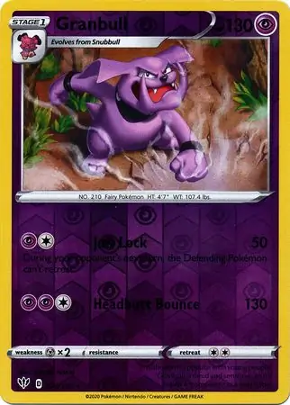 Granbull Reverse Holo Pokemon card from Darkness Ablaze