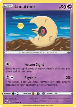 Lunatone Pokemon card from Darkness Ablaze