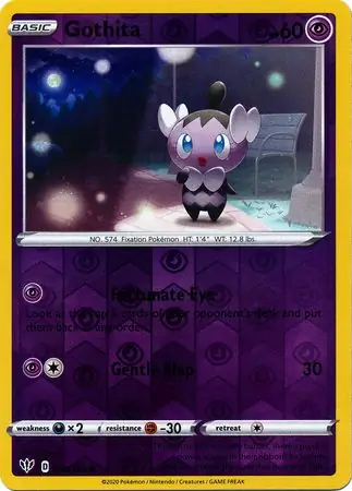 Gothita Reverse Holo Pokemon card from Darkness Ablaze