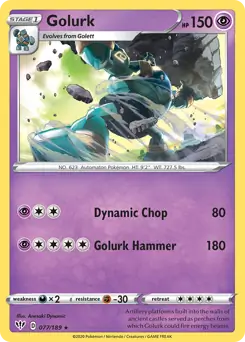 Golurk Pokemon card from Darkness Ablaze