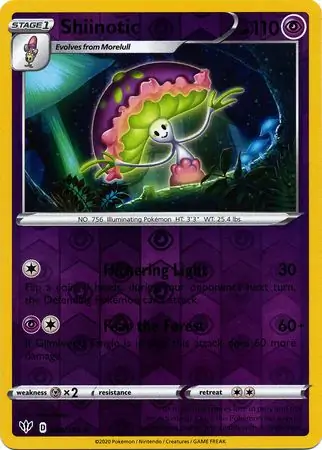 Shiinotic Reverse Holo Pokemon card from Darkness Ablaze