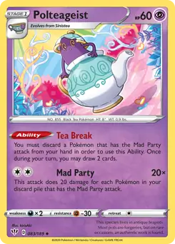 Polteageist Pokemon card from Darkness Ablaze