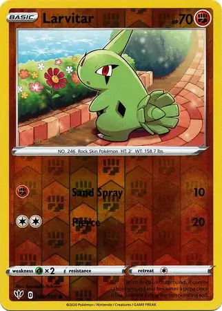 Larvitar Reverse Holo Pokemon card from Darkness Ablaze