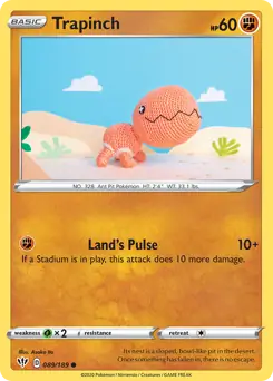 Trapinch Pokemon card from Darkness Ablaze