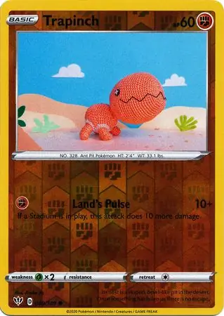 Trapinch Reverse Holo Pokemon card from Darkness Ablaze