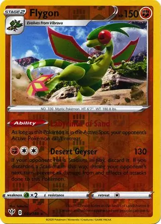 Flygon Reverse Holo Pokemon card from Darkness Ablaze