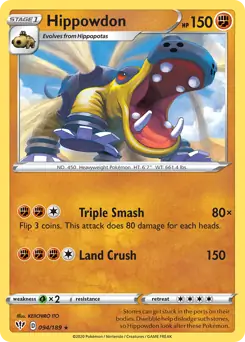 Hippowdon Pokemon card from Darkness Ablaze