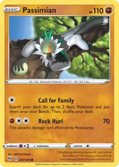 Passimian Pokemon card from Darkness Ablaze