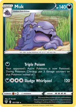 Muk Pokemon card from Darkness Ablaze