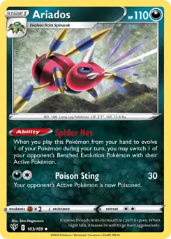 Ariados Pokemon card from Darkness Ablaze