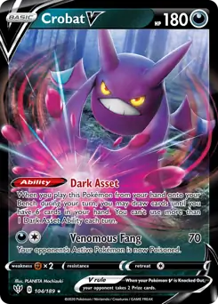 Crobat V Pokemon card from Darkness Ablaze