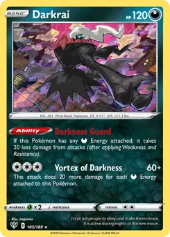 Darkrai Pokemon card from Darkness Ablaze