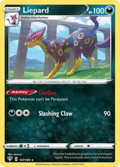 Liepard Pokemon card from Darkness Ablaze