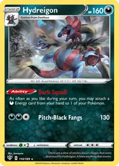 Hydreigon Pokemon card from Darkness Ablaze