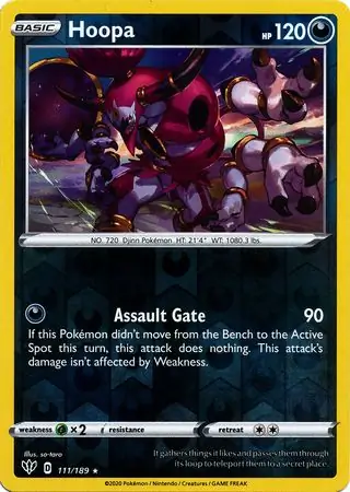 Hoopa Reverse Holo Pokemon card from Darkness Ablaze