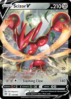 Scizor V Pokemon card from Darkness Ablaze