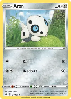 Aron Pokemon card from Darkness Ablaze