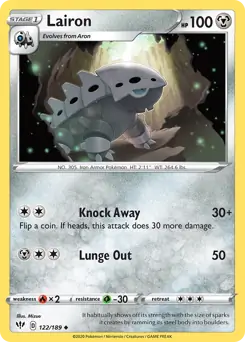 Lairon Pokemon card from Darkness Ablaze
