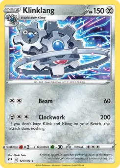 Klinklang Pokemon card from Darkness Ablaze