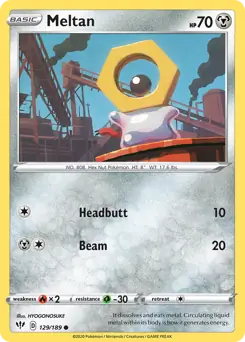Meltan Pokemon card from Darkness Ablaze