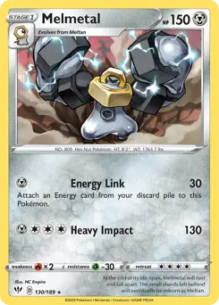 Melmetal Pokemon card from Darkness Ablaze