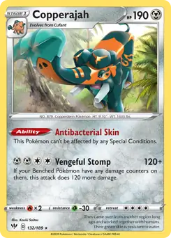 Copperajah Pokemon card from Darkness Ablaze