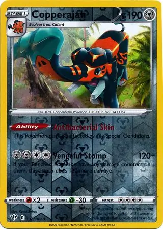 Copperajah Reverse Holo Pokemon card from Darkness Ablaze