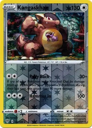 Kangaskhan Reverse Holo Pokemon card from Darkness Ablaze