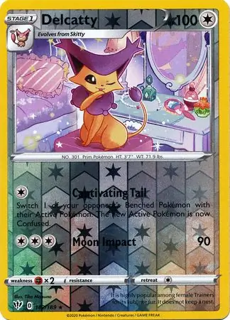 Delcatty Reverse Holo Pokemon card from Darkness Ablaze