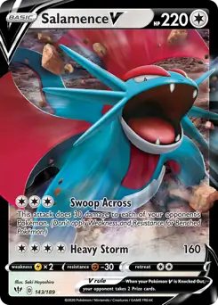Salamence V Pokemon card from Darkness Ablaze
