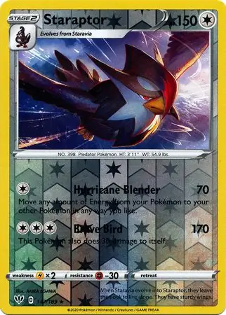Staraptor Reverse Holo Pokemon card from Darkness Ablaze