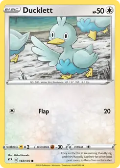 Ducklett Pokemon card from Darkness Ablaze