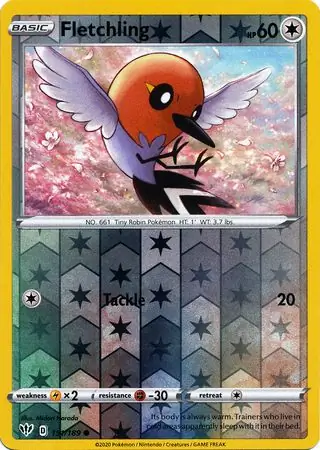 Fletchling Reverse Holo Pokemon card from Darkness Ablaze