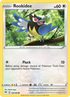 Rookidee Pokemon card from Darkness Ablaze