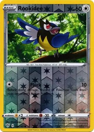 Rookidee Reverse Holo Pokemon card from Darkness Ablaze