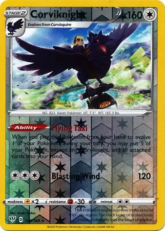 Corviknight Reverse Holo Pokemon card from Darkness Ablaze