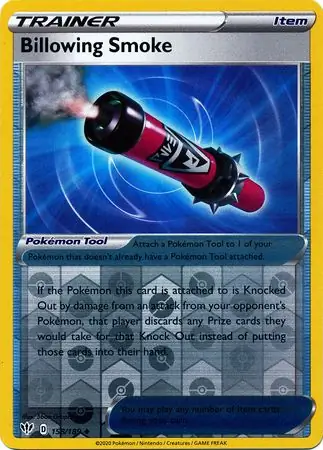 Billowing Smoke Reverse Holo Pokemon card from Darkness Ablaze