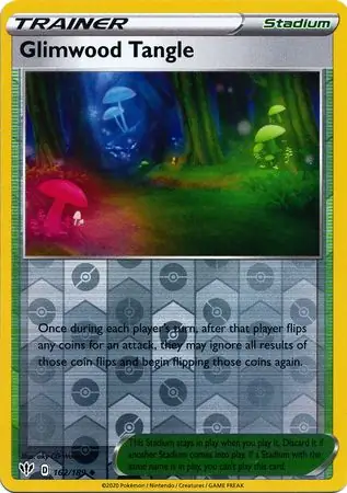 Glimwood Tangle Reverse Holo Pokemon card from Darkness Ablaze