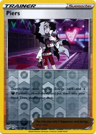 Piers Reverse Holo Pokemon card from Darkness Ablaze
