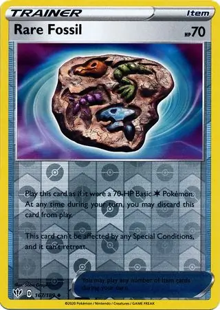 Rare Fossil Reverse Holo