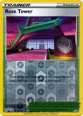 Rose Tower Reverse Holo Pokemon card from Darkness Ablaze