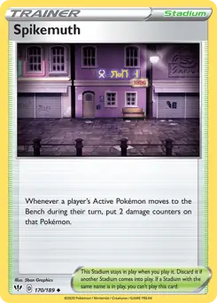 Spikemuth Pokemon card from Darkness Ablaze