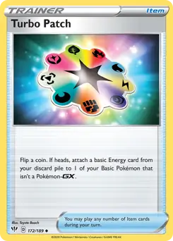 Turbo Patch Pokemon card from Darkness Ablaze