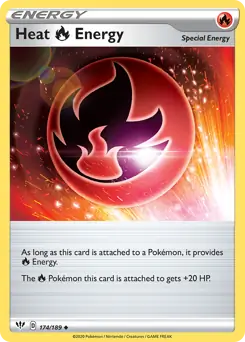 Heat R Energy Pokemon card from Darkness Ablaze