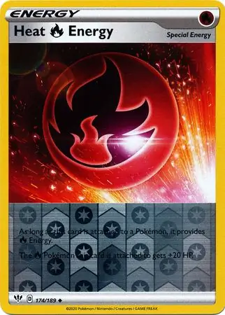 Heat R Energy Reverse Holo Pokemon card from Darkness Ablaze