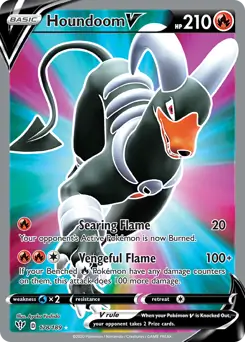 Full Art Houndoom V Pokemon card from Darkness Ablaze
