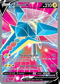 Full Art Vikavolt V Pokemon card from Darkness Ablaze