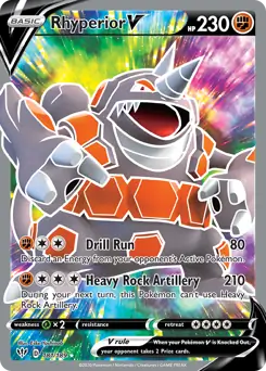 Full Art Rhyperior V Pokemon card from Darkness Ablaze