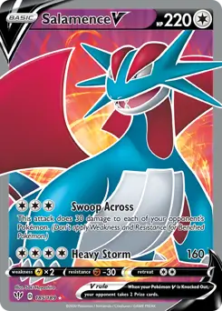 Full Art Salamence V Pokemon card from Darkness Ablaze