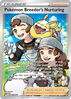 Full Art Pokemon Breeder's Nurturing Pokemon card from Darkness Ablaze